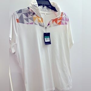 Nike Women’s GOLF polo w hood zipped in collar RARE FIND WITH TAGS!